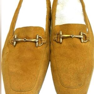 Gucci Mustard Suede Horsebit Loafers size 7